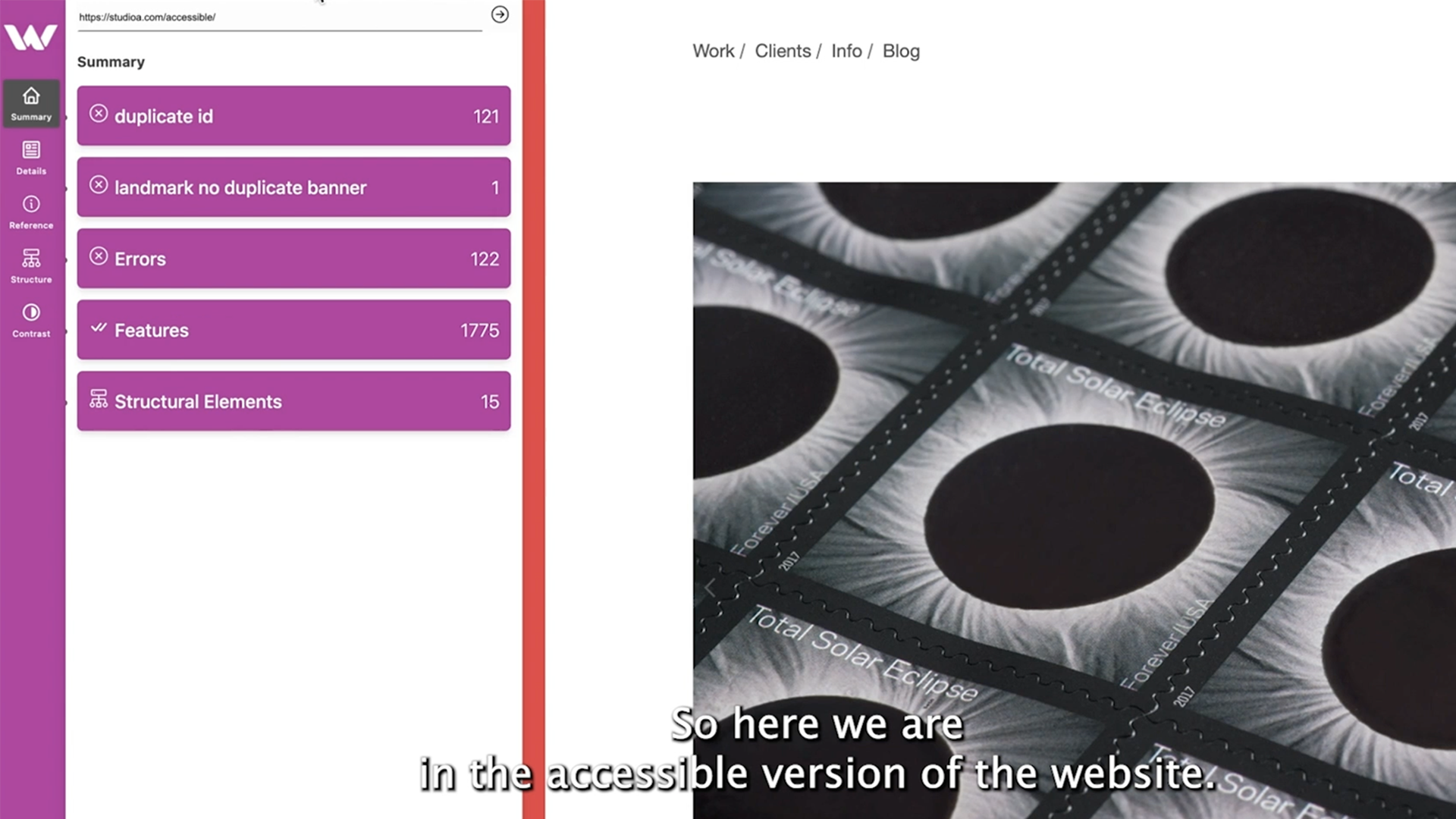 an image of the web access pro summary panel showing the greatly reduced errors found on a scanned website under remediation